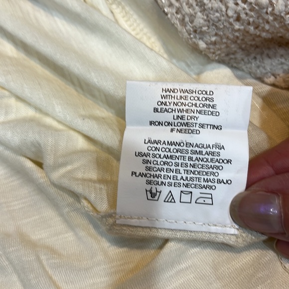 Gibson Latimer poncho beige with fringed sleeves small - Picture 15 of 15